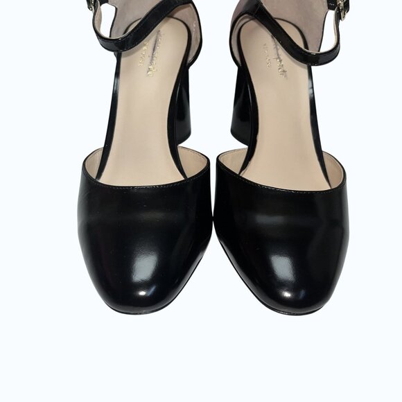 Kate Spade New York Serene Black Leather Iconic Spade Mirror Heels  Size 6.5M - Picture 3 of 15